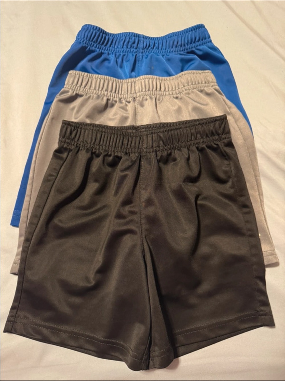 Kids Athletic Shorts Pack - Blue, Gray, Black